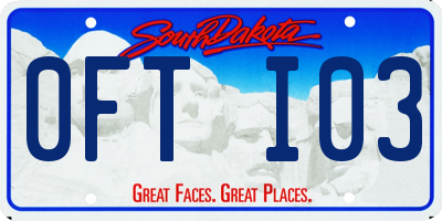 SD license plate 0FTI03