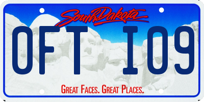 SD license plate 0FTI09