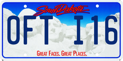 SD license plate 0FTI16