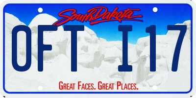 SD license plate 0FTI17