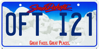 SD license plate 0FTI21