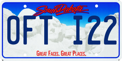 SD license plate 0FTI22