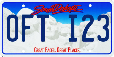 SD license plate 0FTI23