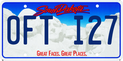 SD license plate 0FTI27
