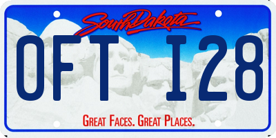 SD license plate 0FTI28