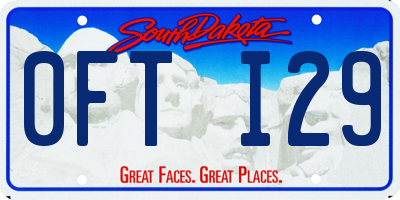 SD license plate 0FTI29