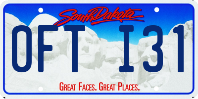 SD license plate 0FTI31