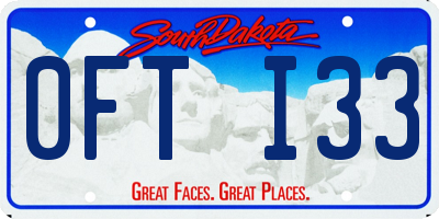 SD license plate 0FTI33