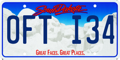 SD license plate 0FTI34