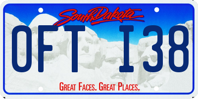 SD license plate 0FTI38