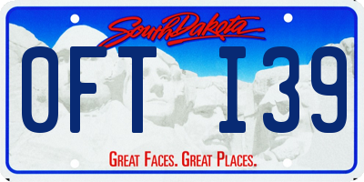 SD license plate 0FTI39
