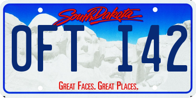 SD license plate 0FTI42