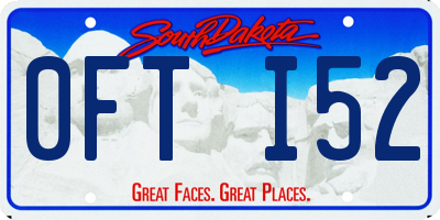 SD license plate 0FTI52