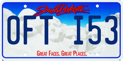 SD license plate 0FTI53
