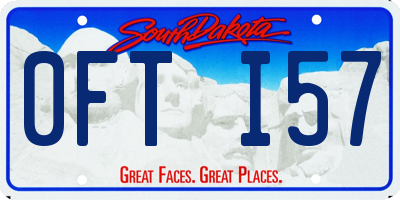 SD license plate 0FTI57