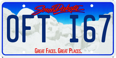 SD license plate 0FTI67