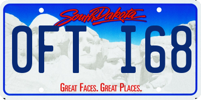 SD license plate 0FTI68