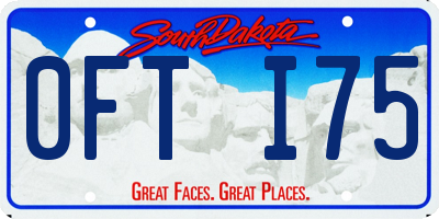 SD license plate 0FTI75