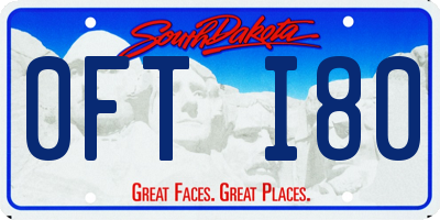 SD license plate 0FTI80