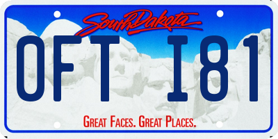 SD license plate 0FTI81