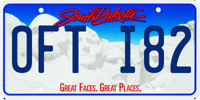 SD license plate 0FTI82