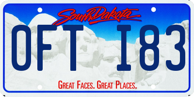 SD license plate 0FTI83
