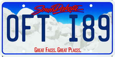 SD license plate 0FTI89