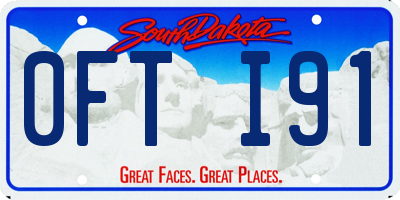SD license plate 0FTI91