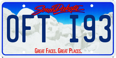 SD license plate 0FTI93