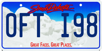 SD license plate 0FTI98