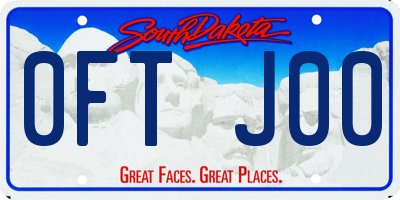 SD license plate 0FTJ00