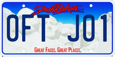 SD license plate 0FTJ01
