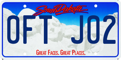 SD license plate 0FTJ02