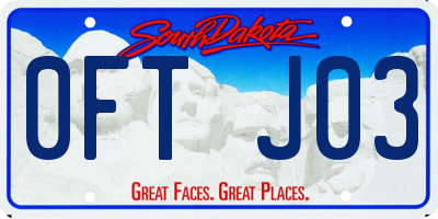 SD license plate 0FTJ03