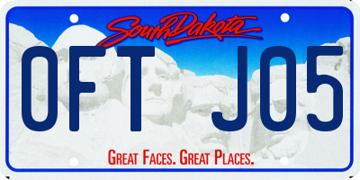 SD license plate 0FTJ05