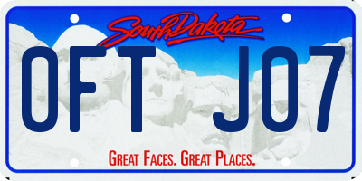 SD license plate 0FTJ07