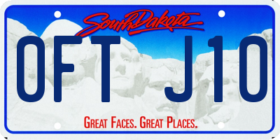 SD license plate 0FTJ10