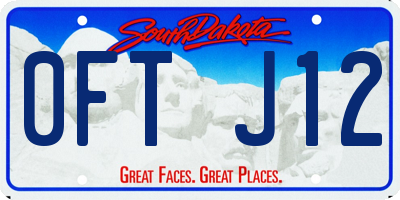 SD license plate 0FTJ12