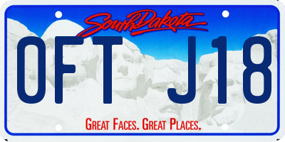 SD license plate 0FTJ18