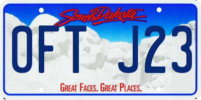 SD license plate 0FTJ23