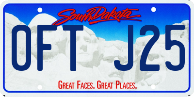 SD license plate 0FTJ25