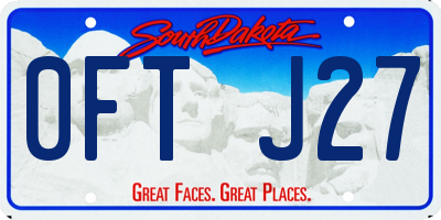 SD license plate 0FTJ27
