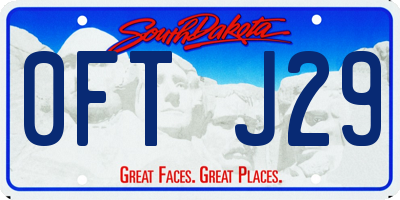 SD license plate 0FTJ29