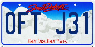 SD license plate 0FTJ31
