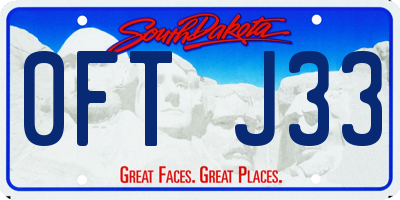 SD license plate 0FTJ33