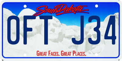 SD license plate 0FTJ34