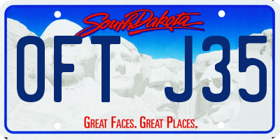 SD license plate 0FTJ35