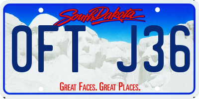 SD license plate 0FTJ36