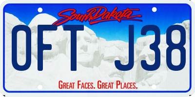 SD license plate 0FTJ38