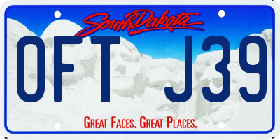 SD license plate 0FTJ39